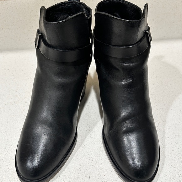 Rag‎ & Bone Harrow Ankle Boots Black Leather Size 38 Ankle Strap Booties - Picture 4 of 11